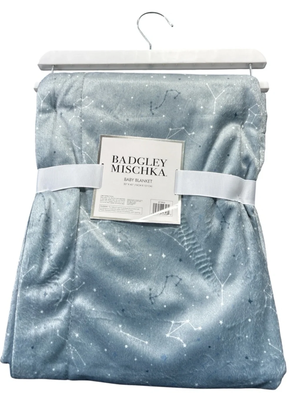 Badgley Mischka Slate Blue Constellation Baby Blanket